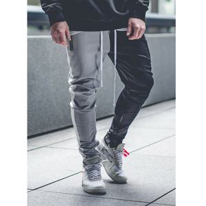 2023 <b>Men's</b> Stripe Panel Fitness Pants Custom Nylon Breathable Cotton Track Pant with Spandex Casual Workout Joggers Wholesale - Product Image 4