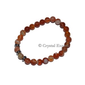 Gemstone Banded Carnelian <b>Bracelets</b> - Product Image 1