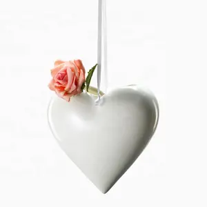 Christmas Hanging <b>Ornament</b> With Shiny Polish Finishing Heart Shape <b>Flower</b> Mesh Design for Home Decoration Heart Hanging - Product Image 1