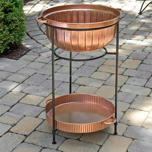 Seau à glace en laiton moderne vintage de luxe rond porte-vin en cuivre champagne avec support Antique Laser Logo Design élégant - Product Image 5