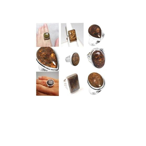 Bague bronzite ovale ronde poire carré fantaisie rectangle pierre précieuse naturelle cabochon en argent sterling 925 - Product Image 1