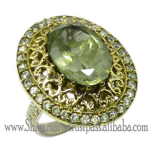 Hottest Design 925 Sterling <b>Silver</b> Green Amethyst CZ Multi Gemstone <b>Eternity</b> Vermeil <b>Ring</b> Handmade <b>Silver</b> Jewelry - Product Image 3