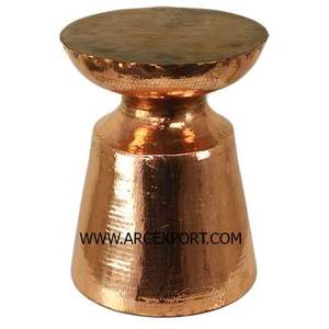 Taburete pulido brillante Chapado en cobre de Metal de calidad superior, forma antigua, mesa decorativa para el hogar, mesa auxiliar de café al mejor precio - Product Image 1