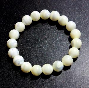 ไม้ถูพื้นกำไลข้อมือไข่มุกกลม10มม.,สร้อยข้อมือยืดได้คริสตัลหินธรรมชาติบำบัด - Product Image 4