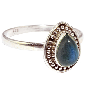 Bagues en argent Sterling 925 en Labradorite en forme de poire, bijoux en argent 925 en ligne - Product Image 1