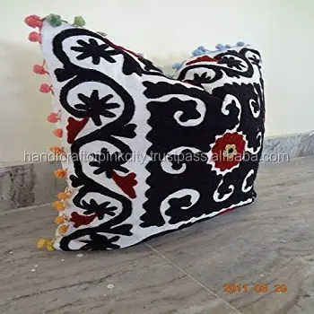 Vintage Suzani Cushion Cover Embroidered 16x16'' Indian Pillow Case Decorative Cushion Handmade Pillow Case