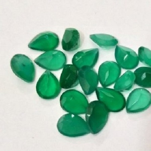 3mm 4mm Naturel Vert Onyx Pierre Poire Coupe Lâche Calibré Fournisseur de Pierres Précieuses Vente en Gros Prix d'Usine en Ligne Maintenant Distributeur Fournisseur - Product Image 1