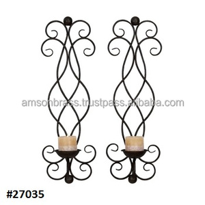 Home <b>Wall</b> Decorative Candle Holder Wrought Iron Decorative <b>Wall</b> <b>Sconce</b> Handmade Candle Holder - Product Image 3