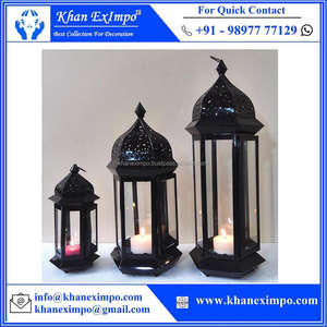 Mini bougeoir en verre de fer marocain lanternes de mariage de décor à la maison de luxe pour Noël en métal Durable - Product Image 5