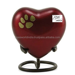 Urna de cremación de mascotas con corazón, suministros funerarios con soporte - Product Image 1