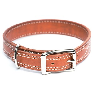 Collier de chien à motif solide de Style occidental fait à la main en cuir durable avec décoration en dentelle pour l'entraînement des animaux de compagnie-Accessoire en gros - Product Image 1