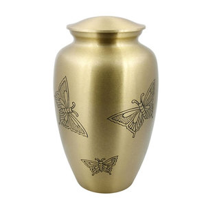 Urna funeraria de latón con forma de mariposa para adultos, acabado brillante y pulido, para cenizas humanas y suministros funerarios - Product Image 2