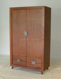 2 puertas, moderno minimalista, acabado de madera Natural, muebles de dormitorio, armario, herrajes de latón, característica plegable, uso doméstico en Hotel, Villas - Product Image 1