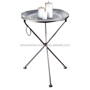 Mesa decorativa marroquí hecha a mano, diseño de grabado, mesa de centro decorativa de hierro y Metal, mesa de diseño de lujo - Product Image 3
