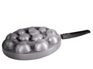 Fabricante indio sola manija 12 cavidad Paniyarakal Kadai de aluminio Appam Pan - Product Image 4