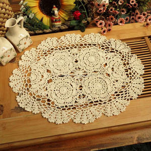 Tapis de Table en coton personnalisé à la main, 100% naturel, au Crochet, nattes - Product Image 3