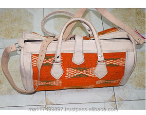 Sac de voyage en cuir marocain en cuir véritable Weekender sac polochon cabine sac de nuit accessoires de voyage de luxe - Product Image 1