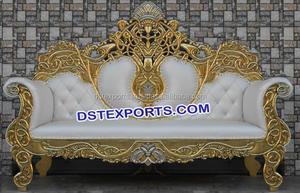 Sofá de pavo real de metal de latón para boda, sofá Chaise de último diseño, sofá de pavo real, nuevo sofá de madera moderno para boda al por mayor, EE. UU. - Product Image 2