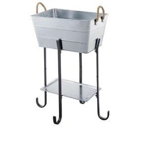 Tina de Metal Galvanizado para Bebidas con Soporte, Tina de Metal Grande, BIRDROCK HOME, Hierro, Diseño Moderno para Fiestas, Tamaño Personalizado - Product Image 1