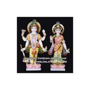 Idole décorative Laxmi Narayan en marbre pour la maison - Product Image 1