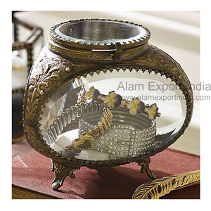 Dernière conception boîte à bijoux en verre biseauté bijoux en verre miroir antique et boîte de rangement - Product Image 2