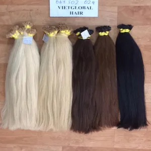 Gorgeous Natural Virgin East European and euroasian I,U,V, extensiones de cabello con punta de queratina plana