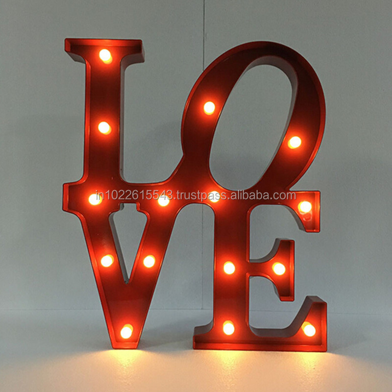 Industrial Metal Love Frame Design Marquee letters Light.