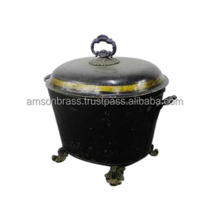 <b>Log</b> <b>Holder</b> <b>Metal</b> Brass Paw Fit Embossed Design Coal Bucket - Product Image 5