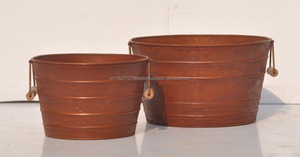 2024 mejor maceta de jardín rústica hecha a mano DISEÑO DE Metal personalizado de la India para el hogar Hotel restaurante estilo único Vintage - Product Image 2