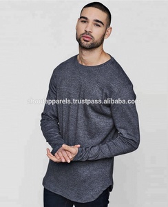 Camiseta transpirable con dobladillo curvo liso para hombre con palangre personalizada de algodón con cuello en V a bajo precio al por mayor a granel - Product Image 2