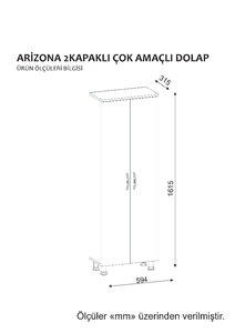 Exclusivo de lujo de aglomerado Arizona 2 cubierto de madera multiusos barato armario móvil de Turkiye Best Seller - Product Image 5