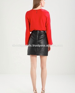 Jupes courtes en cuir véritable pour femmes, jupe en cuir véritable, longues, bon marché/jupe en cuir véritable pour dames - Product Image 5