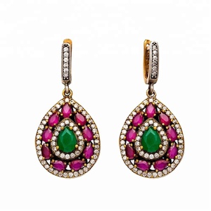 Boucles d'oreilles authentiques turques, bijoux en argent Sterling 925, artisanaux, nouvelle tendance, vente en gros, pour femmes, livraison gratuite - Product Image 1