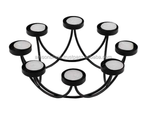 เชิงเทียนโลหะรูปทรงเสา 3 หัว ทำมือ สำหรับตกแต่งห้องนั่งเล่น เหมาะสำหรับเทศกาลต่างๆ - Product Image 2