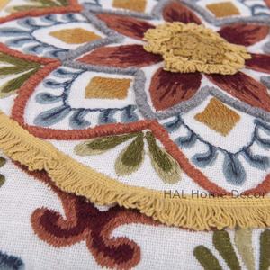 Indian Handmade Multi Coloured Embroidered Custom <b>Decorative</b> Mandala Cushion <b>Pillow</b> Cover - Product Image 6