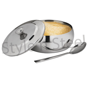 Bol à dessert plats plat de service avec cuillère en acier inoxydable vaisselle bol ustensiles de cuisine restaurant - Product Image 3