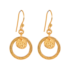 Boucles d'oreilles pendantes en argent sterling 925 en or 18 carats avec texture simple et design minimal ambre pour mariages fêtes fiançailles excellente idée cadeau - Product Image 1