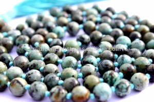 Collar de cuentas Mala turquesa de energía de Chakra de grado Premium, pulido de piedras preciosas naturales, regalo Unisex BOHEMIA de 8mm - Product Image 4