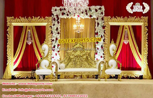 Paneles de puerta tradicionales, instalación de escenario de boda, último fabricante de escenario de fibra de boda, decoración de escenario de boda india - Product Image 6