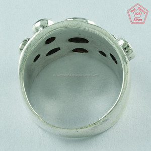 แหวนพลอยเงินสเตอร์ลิง925พร้อมหินโกเมนสีแดงเครื่องประดับช่วงเวลาพิเศษสำหรับงานแต่งงานงานวันครบรอบ - Product Image 4