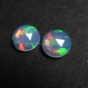 Cabochão calibrado natural de opala etíope redonda para fazer joias, pedras semipreciosas soltas, joalheria online DIY