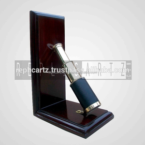 Sujetalibros de telescopio de latón náutico hecho a mano de alta calidad, extremos de libro de globo Vintage, sujetalibros de fundición de latón decorativos elegantes - Product Image 1