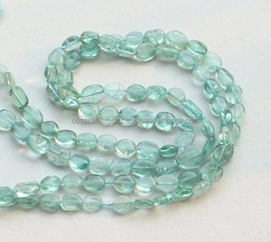 ทะเลสีเขียว Apatite เรียบรูปไข่5-6.5มม. 13นิ้วสาระลูกปัด - Product Image 3
