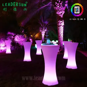 Ensemble de table cocktail avec taille fine, meubles LED en plastique, pour boîte de nuit, bar