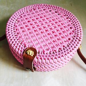 Estilo Vintage juvenil para el círculo de ratán de plástico Rosa bandolera - Product Image 2
