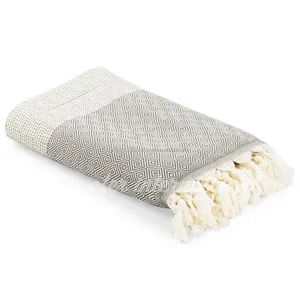 Khăn Trải Giường Kasicki Thổ Nhĩ Kỳ, Khăn Trải Giường 100% Cotton, Pestemal, Hammam, Màu Xám