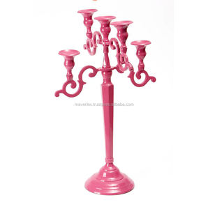 Candélabre en métal vintage de luxe à 5 bras fait à la main plaqué argent pour la maison et les centres de table de décoration de sol de mariage - Product Image 4