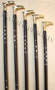 Bastón de madera, bastones y bastones de paseo marinos, bastón de madera hecho a mano con mangos de águila de latón de INAM HANDICRAFTS - Product Image 2