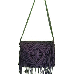 Popular Handmade Travel Shoulder Macrame Beaded Handbag Handwoven Macrame <b>Boho</b> <b>Bag</b> - Product Image 5