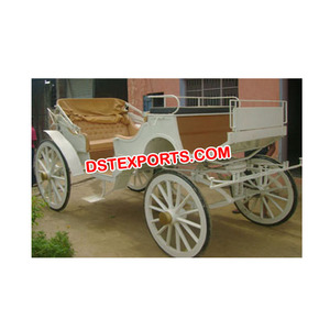 Cheval tiré Victoria Buggy blanc mariage Victoria calèche mariage indien Victoria cheval Buggy à vendre - Product Image 1